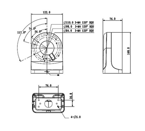 Крепление на стену DAHUA DH-PFB203W, Wall Mount Bracket