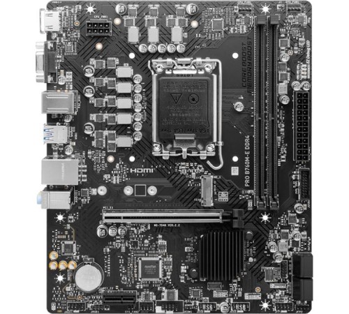 Материнская плата/ MB MSI INTEL B760 s1700, 2xDDR4(64GB), D-SUB/HDMI 1.4, 1xPCIe 4.0x16, 1xPCIe 3.0, 1xLAN, 4xSATA 6Gb/s, 1xM.2, 2xUSB 3.2, 4xUSB 2.0, 1xPS/2, mATX Материнская плата/ MB MSI INTEL B760 s1700, 2xDDR4(64GB), D-SUB/HDMI 1.4, 1xPCIe 4.0x16, 1xPCIe 3.0, 1xLAN, 4xSATA 6Gb/s, 1xM.2, 2xUSB 3.2, 4xUSB 2.0, 1xPS/2, mATX