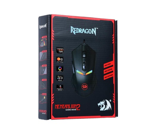 Redragon Проводная игровая мышь Nemeanlion 2 оптика,RGB,7200dpi