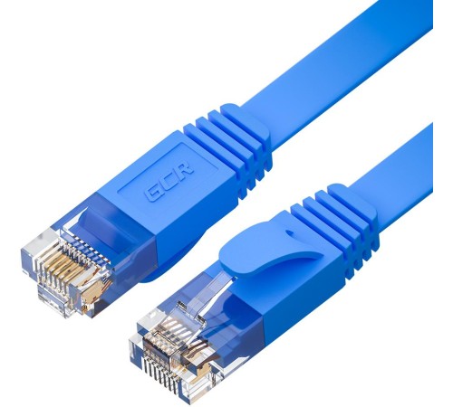 GCR Патч-корд PROF плоский прямой 20.0m, UTP медь кат.6, синий, 30 AWG, ethernet high speed 10 Гбит/с, RJ45, T568B, GCR-52864 GCR Патч-корд PROF плоский прямой 20.0m, UTP медь кат.6, синий, 30 AWG, ethernet high speed 10 Гбит/с, RJ45, T568B, GCR-52864