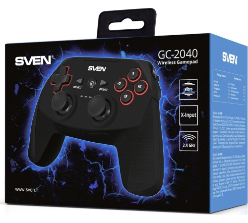 Беспроводной геймпад SVEN GC-2040 (11 кл. 2 мини-джойстика, D-pad, Soft Touch, PC/PS3/Xinput) Беспроводной геймпад SVEN GC-2040 (11 кл. 2 мини-джойстика, D-pad, Soft Touch, PC/PS3/Xinput)
