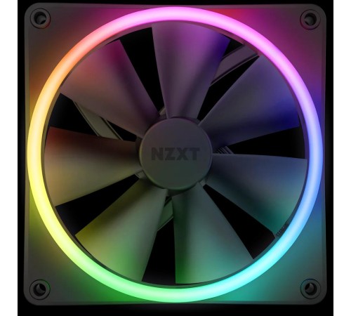Кулер для корпуса ПК/ Case Cooler NZXT F140 RGB Duo (140x140x25mm, 4-pin PWM, RGB, 84.75CFM, 36dBA, 1800RPM, Black)