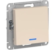 ATLASDESIGN 1-клавишный ВЫКЛЮЧАТЕЛЬ с подсветкой, сх.1а, 10АХ, механизм, БЕЖЕВЫЙ