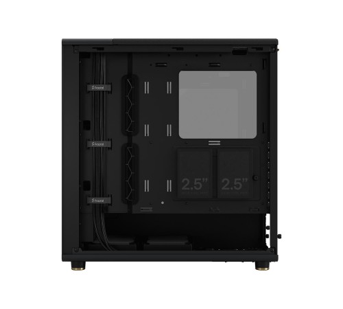 Корпус без блока питания/ Case Fractal Design North TG Dark Tint, Midi-Tower, 2x140mm, 2xUSB-A 3.2 + 1xUSB 3.2 Type-C ATX, mATX, mITX Wood panel, Charcoal Black