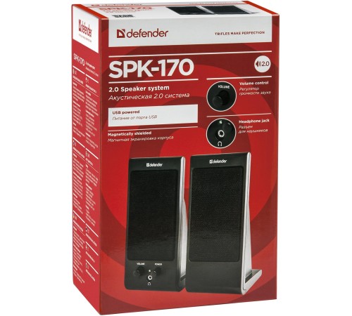 Defender Акустическая 2.0 система SPK-170 черный, 4 Вт, питание от USB