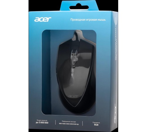Мышь игровая компьютерная/ Проводная игровая мышь ACER OMW131 Wired USB Gaming Mouse (6000dpi) RGB (6but) black Мышь игровая компьютерная/ Проводная игровая мышь ACER OMW131 Wired USB Gaming Mouse (6000dpi) RGB (6but) black
