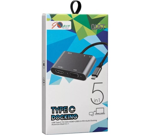 Адаптер/ Адаптер USB Type-Cm-->VGA, HDMI 4k*30Hz, USB3.0, PD, Audio, iOpen (Aopen/Qust)<ACU4511> Адаптер/ Адаптер USB Type-Cm-->VGA, HDMI 4k*30Hz, USB3.0, PD, Audio, iOpen (Aopen/Qust)<ACU4511>