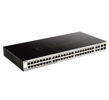Коммутатор D-Link Управляемый L2 коммутатор, 48x1000Base-T, 4xCombo 1000Base-T/SFP, защита от статического электричества до 6 кВ, CLI