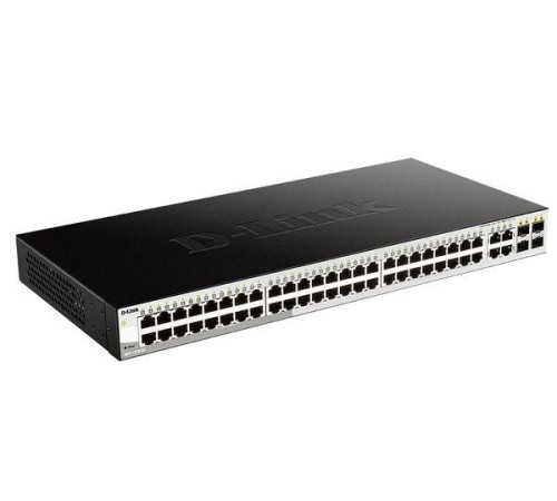 Коммутатор D-Link Управляемый L2 коммутатор, 48x1000Base-T, 4xCombo 1000Base-T/SFP, защита от статического электричества до 6 кВ, CLI
