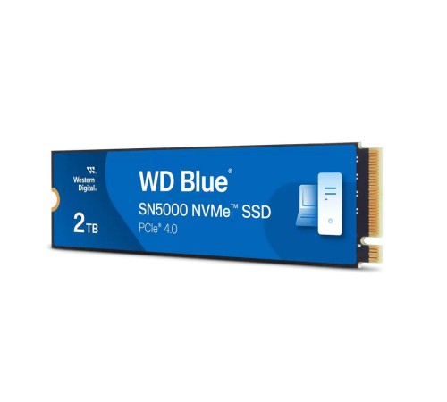 Твердотельные накопители/ WD SSD Blue SN5000, 2000GB, M.2(22x80mm), NVMe, PCIe 4.0 x4, TLC, R/W 5150/4850MB/s, TBW 900, DWPD 0.2 (12 мес.)