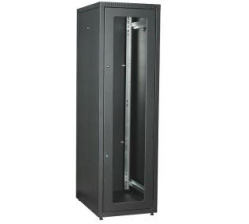 ITK LINEA E 42U 600х800мм стекл. пер. дв. задн. метал. чер.