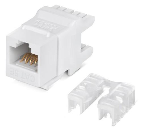 Вставка Keystone Jack RJ-45(8P8C), 180 градусов Cabeus KJ-RJ45-Cat.5e-180 Degree Вставка Keystone Jack RJ-45(8P8C), 180 градусов, категория 5e, Dual IDC (110&Krone type), белая
