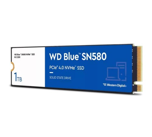 Твердотельный накопитель Western Digital Blue SN580 SSD M2.2280 PCIe 4.0 1Tb, 4150MBs/4150MBs, TBW 600, WDS100T3B0E, 1 year