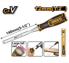 Стамеска 12x140мм, CrV, INGCO HWC0806 INDUSTRIAL