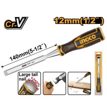 Стамеска 12x140мм, CrV, INGCO HWC0806 INDUSTRIAL