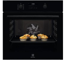 Встраиваемые электрические духовки ELECTROLUX/ Электрический духовой шкаф с конвекцией, приготовление на пару, объем 72 л, утапливаемые переключатели, 10 режимов, автопрограммы, очистка каталитическая, 3 стекла в дверце, направляющие проволочные + телеско