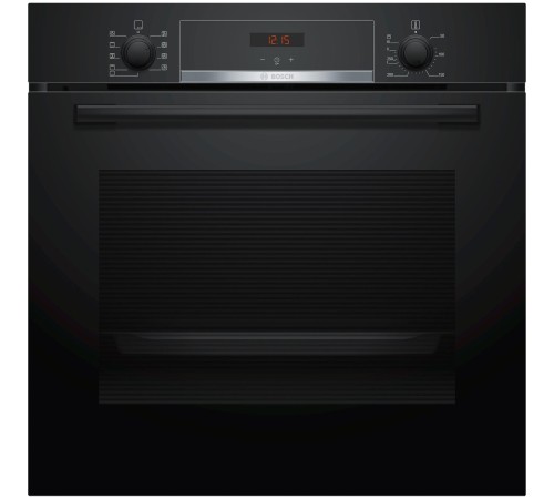 Встраиваемая электрическая духовка BOSCH 60 см, встраиваемый, электрический с конвекцией, объем 71 л, утапливаемые переключатели, 6 режимов, очистка каталитическая, направляющие проволочные + телескопические (1 уровень), черный