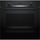 Встраиваемая электрическая духовка BOSCH 60 см, встраиваемый, электрический с конвекцией, объем 71 л, утапливаемые переключатели, 6 режимов, очистка каталитическая, направляющие проволочные + телескопические (1 уровень), черный