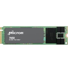 Серверные твердотельные накопители/ Micron SSD 7450 PRO, 480GB, M.2(22x80mm), NVMe, PCIe 4.0 x4, 3D TLC, R/W 5000/700MB/s, IOPs 280 000/40 000, TBW 800, DWPD 1 (12 мес.)