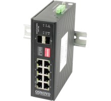 Коммутатор/ OSNOVO Промышленный гигабитныйкоммутатор на 10 портов , 8 *10/100/1000Base-T, 2*SFP 1000Base-X, БП опционально