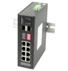 Коммутатор/ OSNOVO Промышленный гигабитныйкоммутатор на 10 портов , 8 *10/100/1000Base-T, 2*SFP 1000Base-X, БП опционально