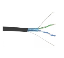 ITK Кабель связи витая пара F/UTP, кат.5E 2х2х24AWG solid, LDPE, 500м, черный