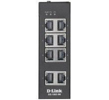 Коммутатор/ DIS-100G-10S Unmanaged Industrial Switch 8x1000Base-T, 2x1000Base-X SFP, Surge 6KV, Alarm relay, DIN-Rail, metal case IP40, -20 to 65°C, only DC power, w/o power supply