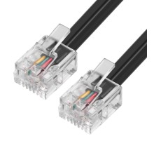 GCR Телефонный шнур удлинитель для аппарата  15.0m 6P4C GCR-TP6P4C2-15.0m, (джек 6p4c - jack 6p4c) черный