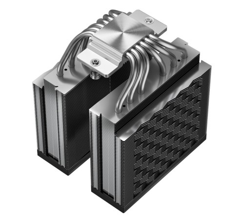 Кулер для процессора/ CPU Cooler PCCooler RZ620 (260W, 4-pin PWM, 157.5mm, Al/Cu, 6x6mm, 2x120mm, 86.73CFM, 32dBA, 2000RPM, S: 1851/1700/1200/115X, AM5/AM4, silver, black)