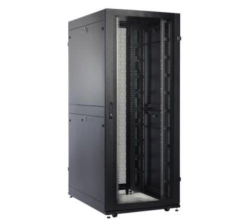 Шкаф ЦМО Шкаф серверный ПРОФ напольный 48U (800x1200) дверь перфор. 2 шт., черный, в сборе