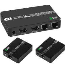 GCR Разветвитель HDMI 1.4 через LAN кабель, 1 x 2 GreenLine, до 50.0m, 1080P 60Hz, EDID, удлинитель ИК