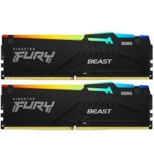 Память оперативная/ Kingston 32GB 6000MT/s DDR5 CL30 DIMM (Kit of 2) FURY Beast RGB XMP
