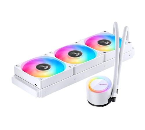 Система жидкостного охлаждения/ Water Cooling System JONSBO TG-360 White (300W, 360mm, White, ARGB/ Fans: 3x120mm, 66.19CFM, 35.4dBA, 1800RPM/ Pump height 72mm, 30dBA, 2400RPM, Rad thickness 27mm/ S: 1700, 1200, 115X, AM5, AM4) Система жидкостного охлаждения/ Water Cooling System JONSBO TG-360 White (300W, 360mm, White, ARGB/ Fans: 3x120mm, 66.19CFM, 35.4dBA, 1800RPM/ Pump height 72mm, 30dBA, 2400RPM, Rad thickness 27mm/ S: 1700, 1200, 115X, AM5, AM4)