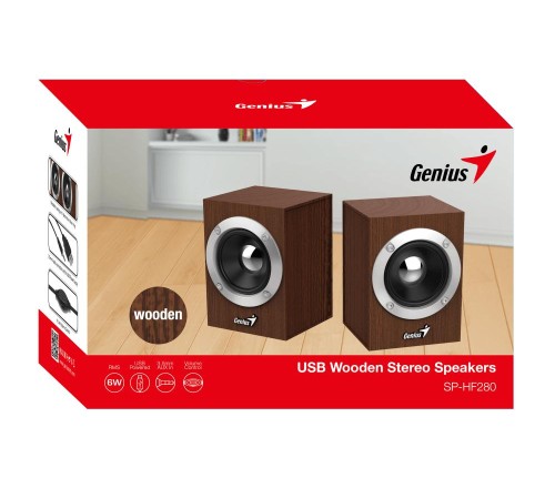 Колонки Genius SP-HF280,WOOD,USB (Мятая упаковка) Колонки Genius SP-HF280,WOOD,USB (Мятая упаковка)