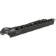 PDU 9 розеток DIN49440 (нем. cтанд.) 1U, шнур 2м вилка DIN49441 (нем. станд.), алюминиевый профиль, черный