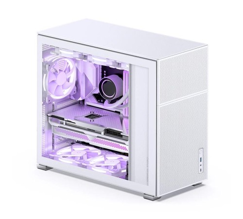 Корпус без блока питания/ Case JONSBO D41 MESH, Midi-Tower, TG, no fan, 1xUSB-A 3.2 + 1xUSB-C 3.2, ATX, mATX White
