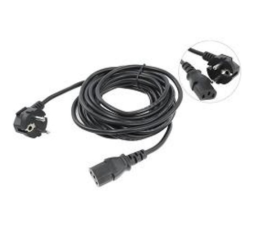 Кабель/ Кабель компьютер --> розетка 220V ( угловая Евровилка) <VDE> 3G*0,5mm2 VCOM <CE021-CU0.5-5> , 5,0 м