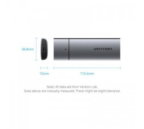 Корпус для SSD Vention USB 3.1 Gen 2-C M.2 NGFF (B-Key/B&M Key) Серый Корпус для SSD Vention USB 3.1 Gen 2-C M.2 NGFF (B-Key/B&M Key) Серый