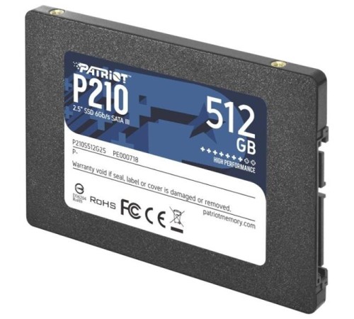 Твердотельный накопитель Patriot SSD P210 512GB SATA3 2.5" R520/W430 TBW 240TB 3D NAND Твердотельный накопитель Patriot SSD P210 512GB SATA3 2.5" R520/W430 TBW 240TB 3D NAND