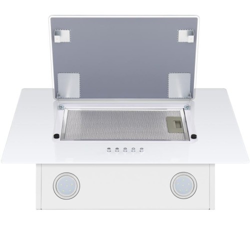 ВЫТЯЖКА HOMSAir Elf Push 60 Glass White/ наклонная, подвесная, кнопочное управление, 3 скорости, 650 м3/ч,до 25 м2, 47 Дб, светодиодное LED-освещение, ширина 60 см, высота 30 см, белый цвет