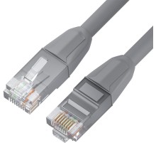 GCR Патч-корд прямой 2.0m LSZH UTP кат.6, серый, 24 AWG, литой без фиксатора, ethernet high speed, RJ45, T568B, GCR-52750