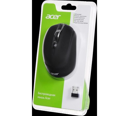 Мышь компьютерная/ Беспроводная мышь ACER OMR050 Wireless Dual Mode Mouse 1600dpi (6but) black Мышь компьютерная/ Беспроводная мышь ACER OMR050 Wireless Dual Mode Mouse 1600dpi (6but) black