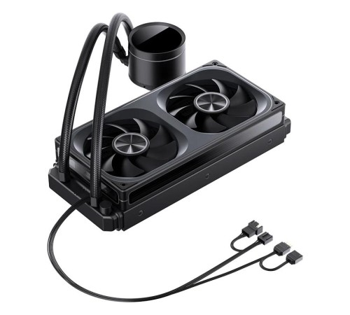 Система жидкостного охлаждения/ Water Cooling System JONSBO TH-240 Black (260W, 240mm, LED temp., Black, ARGB/ Fans: 2x120mm, 62.4CFM, 37.3dBA, 2400RPM/ Pump height 72mm, 30dBA, 2400RPM, Rad thickness 27mm/ S: 1851, 1700, 1200, 115X, AM5, AM4) Система жидкостного охлаждения/ Water Cooling System JONSBO TH-240 Black (260W, 240mm, LED temp., Black, ARGB/ Fans: 2x120mm, 62.4CFM, 37.3dBA, 2400RPM/ Pump height 72mm, 30dBA, 2400RPM, Rad thickness 27mm/ S: 1851, 1700, 1200, 115X, AM5, AM4)