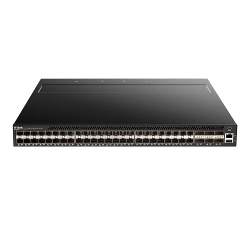 Коммутатор/ Managed L3 Switch 48x10GBase-X SFP+, 6x40GBase-X QSFP+, CLI, 1000Base-T Management, mini-USB Console, USB, w/D-Link OS