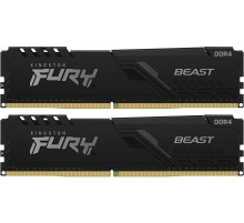 Память оперативная/ Kingston 32GB 3600MT/s DDR4 CL18 DIMM (Kit of 2) FURY Beast Black