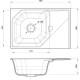 Кухонная мойка RIVELATO RIVELATO Мойка LOCUS 75 1-чаш 750*500, монтаж: врезной, материал: кварц, цвет: черный