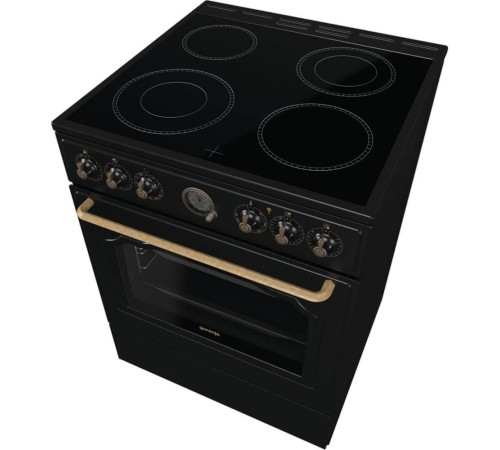Плита GORENJE/ Электрическая плита,варочная поверхность стеклокерамика,объем духовки 71 л ,дверца 2 стекла+термослой,глубокий и мелкий противень,эмаль SilverMatte,MultiAir,ExtraSteam,11 режимов,очистка паром AquaClean Класс энергопотребления: A, Электронн