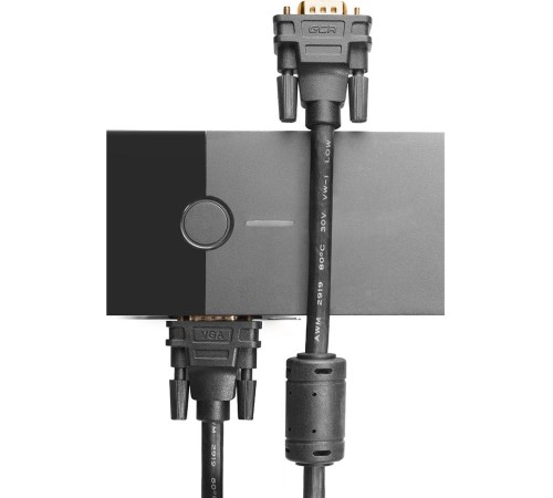 Greenconnect Кабель SVGA 15.0м чёрный, позолоченные контакты, ферритовые кольца, OD8.0mm. 15M / 15M Premium GCR-VM2VM2-15.0m, 28/28 AWG, двойной экран Greenconnect Кабель SVGA 15.0м чёрный, позолоченные контакты, ферритовые кольца, OD8.0mm. 15M / 15M Premium GCR-VM2VM2-15.0m, 28/28 AWG, двойной экран