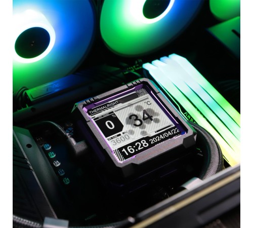 Водяное охлаждение для процессора/ Water Cooling System Thermalright Frozen Warframe Pro 360 Black Argb (360mm, Black, ARGB/ Fans: 3x120mm, 70.84CFM, 29.8dBA, 2000RPM/ Pump height 60mm, 23dBA, 3000RPM, Rad thickness 27mm/ S: 1200, 1700, 1851, 2011, 2066,