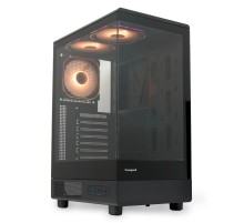 Корпус без блока питания/ Case HSPD F510, Panoramic Mid Tower, Black, TG, 0.5 SPCC, 3x120mm ARGB (Orbis F1) ATX, mATX, mITX 180/280/160mm 1x2.5", 1x3.5", 7xPCI 2xUSB-A 3.0 356x218x467mm